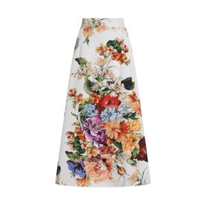 돌체앤가바나 플로럴 프린트 미디 스커트 F4CNYTFSRQU
