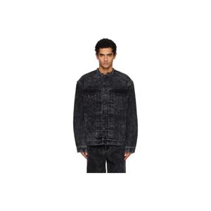 25 FW 랑방 남성 블랙 루즈 핏 워싱 데님 재킷 252254M177000
