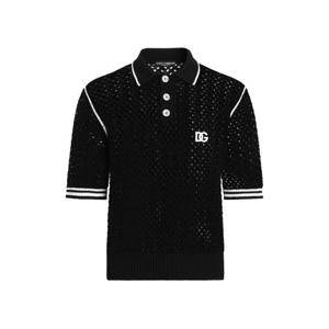 25 FW 돌체앤가바나 크로셰 니트 반소매 폴로 셔츠 GXZ94ZJBCHE TP444966013