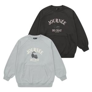 [소이]냥이 포켓 기모 맨투맨티 25W5458_OD