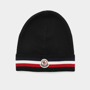 몽클레어 25FW 패치로고 삼선라인 울 공용 비니 3B00076 A9575 999