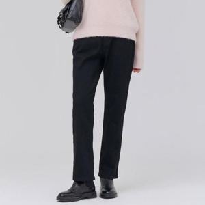 체이스컬트 동백01 기모 블랙 슬림일자 데님 EFRG2374