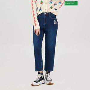 베네통 곰돌이와펜 기모 배기 데님 팬츠 BADP93461