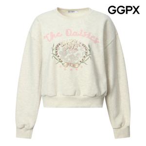 GGPX  큐티 플라워 기모 맨투맨 티셔츠 (GPBTS008B)