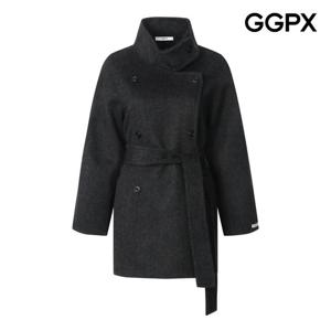 GGPX  버튼넥 모직 더블 롱 코트 (GPBCT004B)