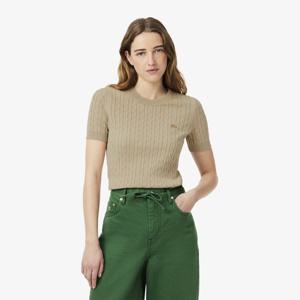 라코스테 공식 여성 가먼트 다잉 케이블 반팔 스웨터 AF9277-55G 02S