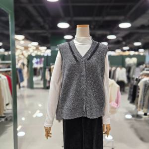 [멜로디가든]반짝이 니트조끼 (M25WAV109 다크그레이)