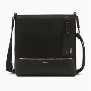 [헤지스] 블랙 나일론 혼방 체크라인 크로스백 HJBA6E061BK