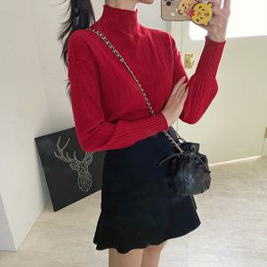 [올리비에스클로젯] 심플 퍼프소매 반목 니트_O2210KN160D