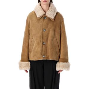 아미 크롭 스웨이드 시어링 칼라 재킷 UJK837LH0057 280