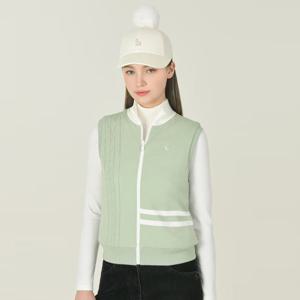 [헤지스골프]엘로우그린 여성 리버시블 방풍 집업 니트 베스트(HWSW5D715L2)