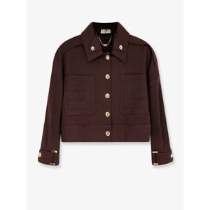 [ELISABETTA FRANCHI] 라프리마 여성 자켓 크롭 비스코스 GB00561E2 644 Cacao /12