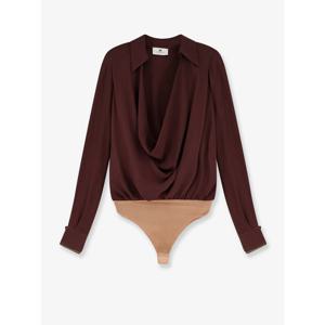 [ELISABETTA FRANCHI] 라프리마 여성 셔츠 비스코스 바디 CB00261E2 644 Cacao /12