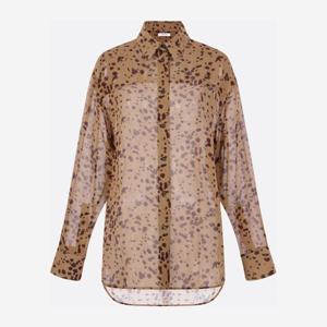 페라가모 오키드 실크 조젯 클래식 칼라 셔츠 788423