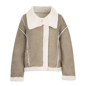 샵앤) 여성 하이넥 버클 양털안감 스웨이드 방한 무스탕 자켓 EGG-WJP-20946-모카