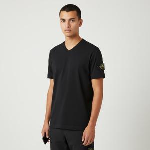 스톤아일랜드5S 2100001 S0013 V0029 코튼 브이넥 반팔 티셔츠 블랙