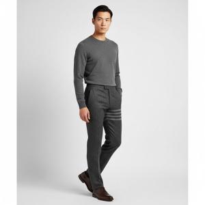 톰브라운23FW MTC213A 05385 025 사선 트위드 로우 백스트랩 팬츠 그레이