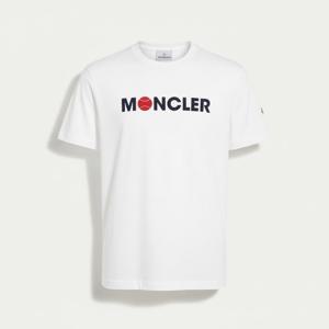 몽클레르  24SS 몽클레어 남성 베이스볼 레터링 로고 반팔(화이트) 8C00008 829HP 034