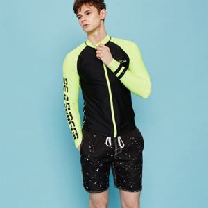 [ARGO]남성 상하세트 BYRON(BK+NE) 집업 래쉬가드