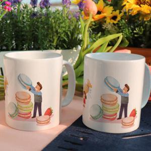 아트박스/꾸밈 if931-디자인머그컵2p-가족끼리만드는마카롱