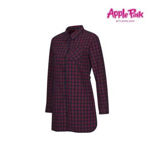 [애플핑크][애플핑크] 백레터링 체크 셔츠 원피스 (APC0O501GSR)