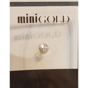 미니골드 14K 심플 큐빅 피어싱 화이트 2mm ENOM4095