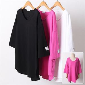 [시드마켓][SidMarket] 루즈딥브이넥반팔티 21D428G 빅사이즈 여