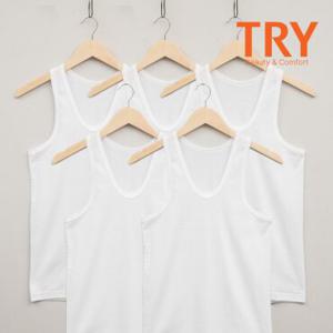 트라이 순면 남성 민소매 런닝셔츠 메리야스 5매세트