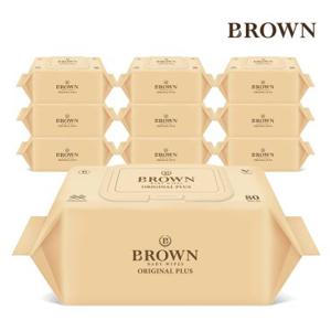 [브라운]오리지널 플러스 아기물티슈 80매 캡 10팩