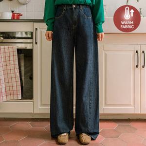 [저스트원] 커버핏 사선절개 와이드진(숏/기본/롱)-4계절/기모 선택가능