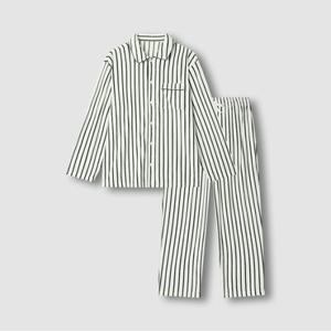 [JAJU/자주] 남 밍크 플리스 플랫 카라 파자마 세트_라이트 그린