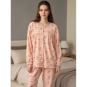 [바풀 주니어]바풀 HY OPN 185834 여성 수면잠옷 오픈 상하세트 울트라 극세사 보온 실내복-슬립베어