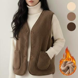 테디 뽀글이 털안감 조끼 겨울베스트
