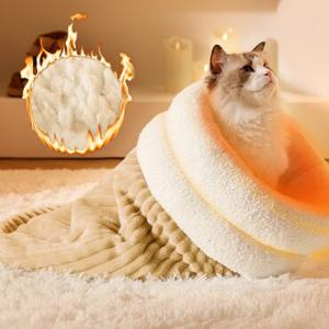 겨울 고양이 숨숨집 쿠션 놀이터 동굴 침낭 M