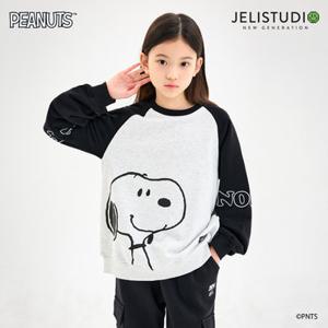 [젤리스튜디오] [피너츠]스누피 페이스레글런맨투맨티셔츠