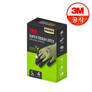3M 슈퍼터프 프리미엄 라텍스 레져용 장갑 그린 L 4개입