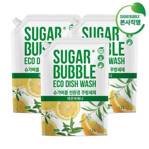 슈가버블 주방세제 레몬버베나 리필1.2Lx3개