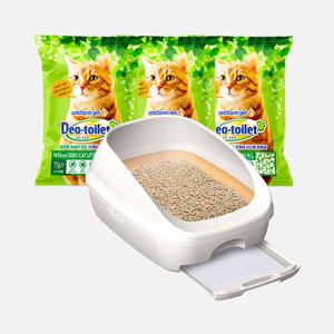[3개세트]LG유니참 소취항균모래(녹차)+데오토일렛 오픈형 고양이 모래