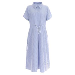 샵앤) 스트라이프 여성 카라넥 반팔 원피스 SS-WDR-2748-네이비