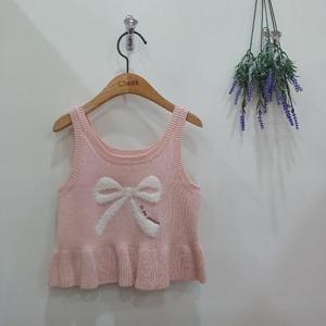 치크 sh06 리본  부클 포인트 뷔스띠에 조끼 CKVK24W3G