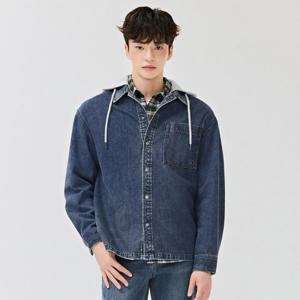 [체이스컬트][본사]공용 아우터형 후드 데님셔츠-DERU5431B04