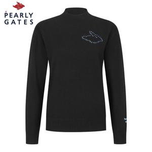 [파리게이츠] 파리게이츠 여성 배색 스티치 바니 모크넥 니트 521D3SR205_BK