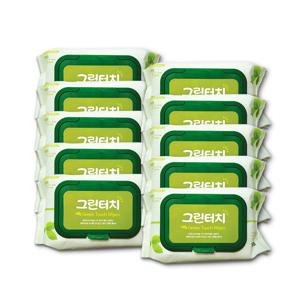 그린터치물티슈(100매 캡형) 30개 국산 아기 유아 대용량물티슈
