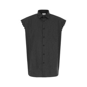 베트멍 남성 블랙 포플린 반팔 셔츠 UE52SH100B BLACKSTRIPES