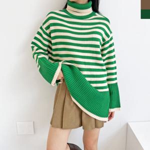 [179st.w]CAT 1082 여자  오버핏 단가라폴라니트