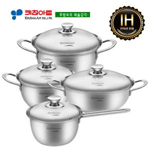 키친아트 베니 인덕션 스테인레스냄비 4종SET(18+20+26곰+26전)