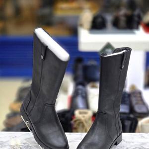 [허시파피]여성 3cm 워커창 하프 털 부츠 3FQ613