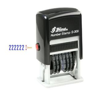 넘버링 자동스탬프 S-309 20x3mm 청 홀더랜덤
