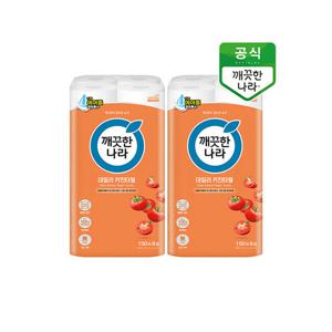 [깨끗한나라]데일리 키친타월 150매 16롤 + 무표백 키친타올 100