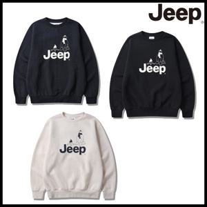 [지프]남여공용) 큰JEEP 베어 기모 긴팔 맨투맨 티셔츠 JP4TSU896